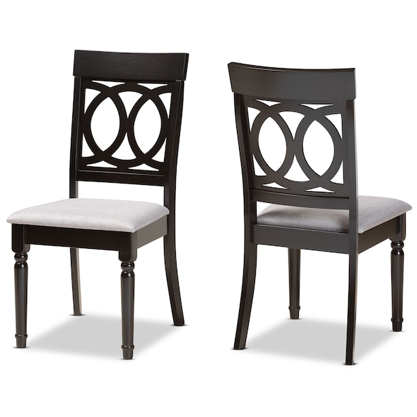 Baxton Studio Lucie Modern and Contemporary Grey Fabric and Espresso Brown Finished Wood 2-Piece Dining Chair Set 176-10538-Zoro - main